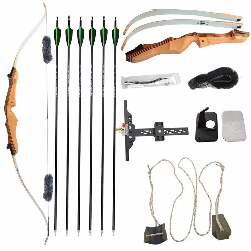 

1 Set 68 inch American Hunting Bow 16-36 lbs Wooden Handle Takedown Recurve Long Bow Hunting Shooting Archery Accessories