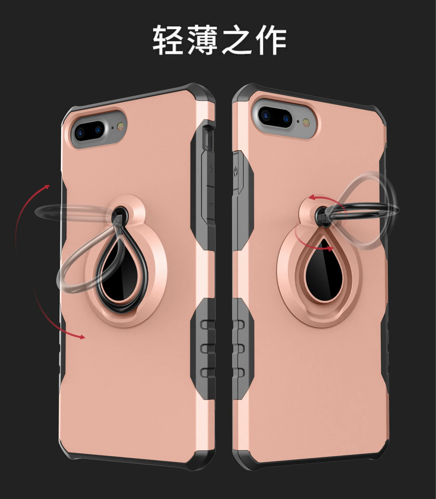 Роскошный защитный силиконовый чехол для телефона для iphone 6, 7, 8 Plus, противоударный чехол для iphone X, XR, XS Pro, Max, автомобильный чехол-кольцо