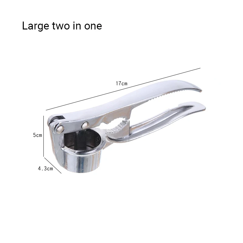 Large 2 in 1 Кухонные гаджеты из нержавеющей стали, пресс для чеснока, ручной Отшелушивающий пресс для чеснока, инструменты для приготовления чеснока, пресс для чеснока, зажим для чеснока - Цвет: Large 2 in 1