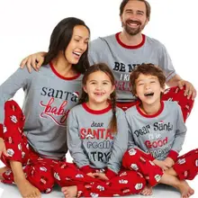 Рождественский пижамный комплект; модная зимняя одежда для всей семьи; праздничная одежда для сна для женщин и маленьких детей; одежда для сна