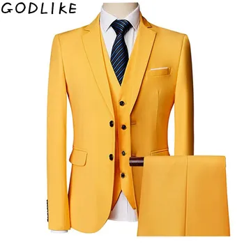 بدلة رجالي 2019 بدل زفاف للرجال شال ياقة 3 قطع بدلة ضيقة لون عنابي بدلة سهرة صفراء للرجال مقاس كبير 6xl 5xl Leather Bag