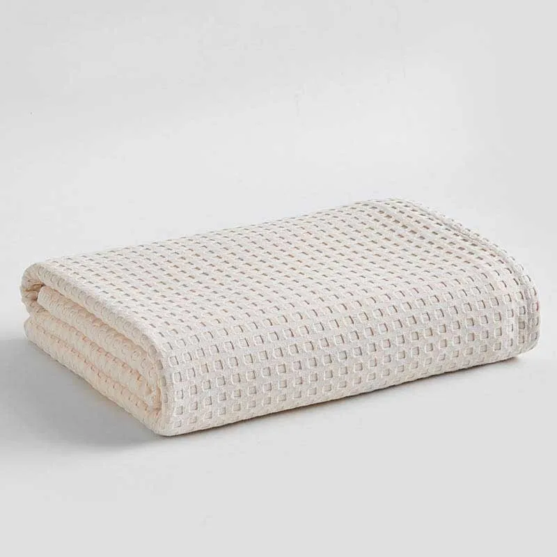 Qeen/King size вафельное одеяло для дивана покрывало соты кондиционер Полотенце покрывало для автомобиля офисное одеяло - Цвет: White