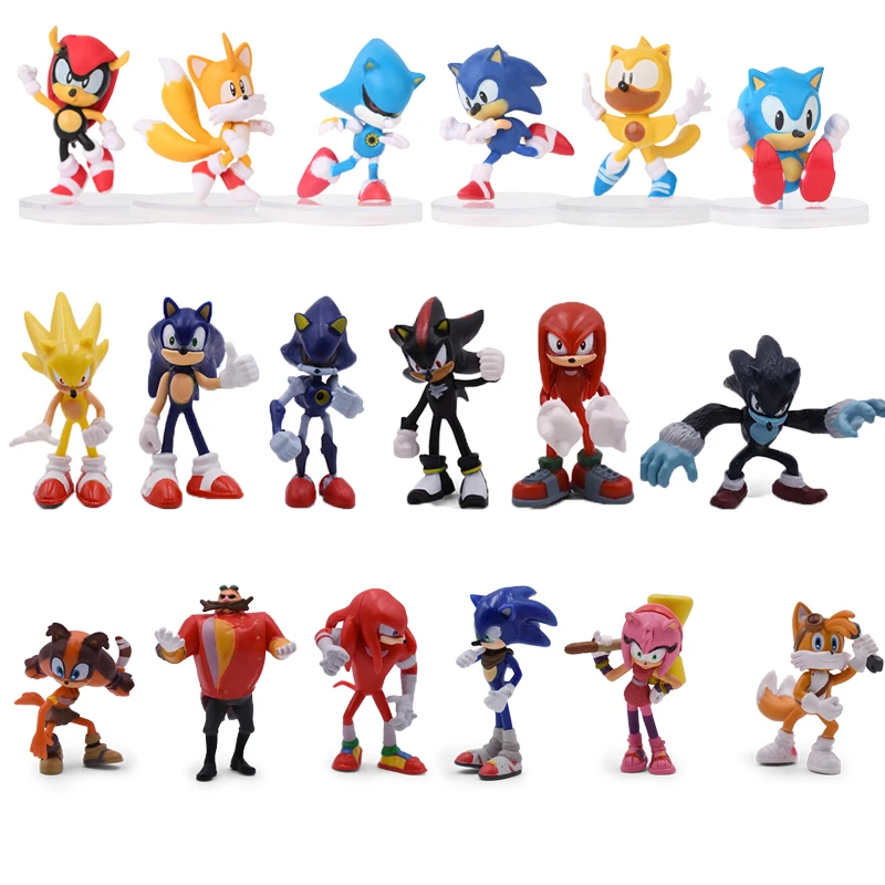 6 шт./компл. 7 см Sonic Boom Редкие Dr Eggman Shadow Фигурки игрушки ПВХ звуковые тени хвосты