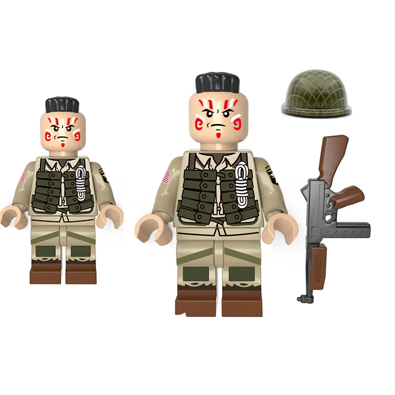 

New Arrival Military WW2 US Army Soldiers Figures Guns Helmet Army Weapons Accessories Kits Building Blocks Bricks X420