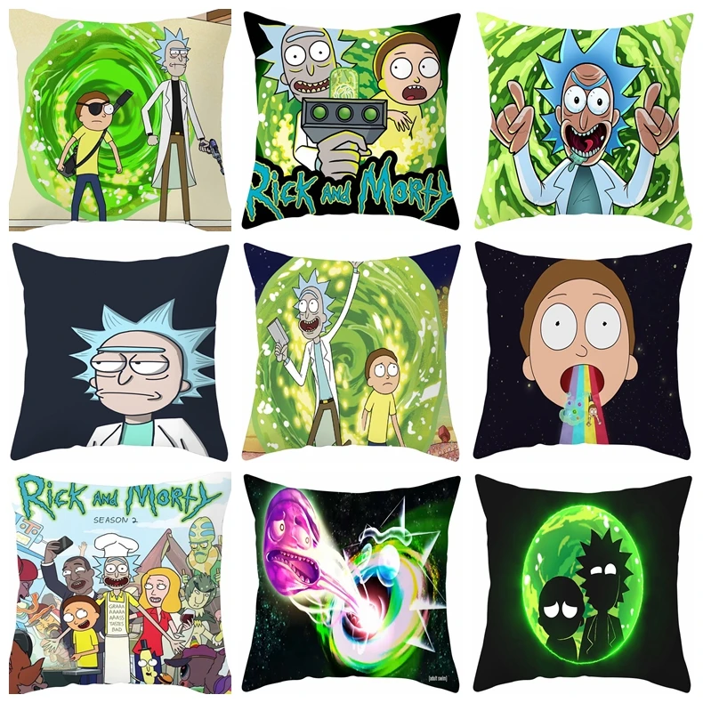 

Rick And Morty Cushion Cover Funny Anime Pillow Cover Living Room Sofa Car Throw Pillows For Home Decoration Pillowcase