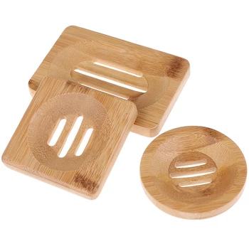 

Natural Wooden Bamboo Soap Dish Soap Tray Holder Storage Soap Rack Plate Box Container For Bath Shower Plate Bathroom