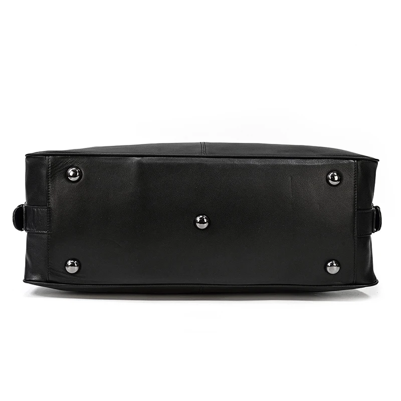 Bottom View of Woosir Leather Travel Bag Black