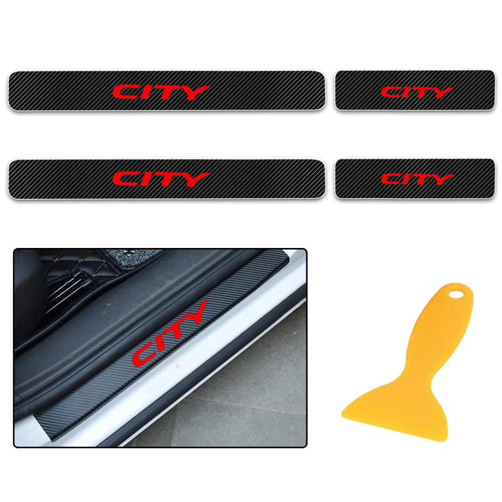 Защитная Накладка на порог двери автомобиля для Honda City 4D виниловая наклейка из