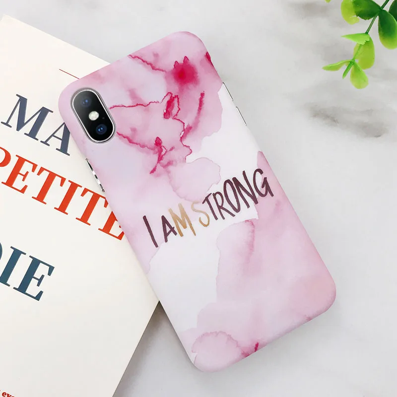Lovebay чехол для телефона для iPhone X, XR, XS, Max, 8, 7, 6, 6s Plus, карамельный цвет, мраморный, с буквенным принтом, Жесткий Чехол для задней панели, чехол s, для iPhone X - Цвет: SJ7884