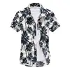Palm Tree Printed Hawaiian Beach Shirt for Men 2019 Summer Short Sleeve 5XL Aloha Shirts Mens Holiday Vacation Clothing Chemise 1