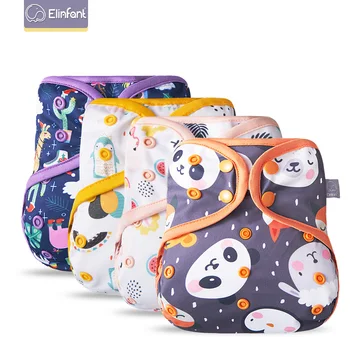 

Elinfant 2020 Diaper Cover Oversize Cloth Washable Cloth New Exquisite Printing Pattern Waterproof Nappies Fit 10 - 20kg Baby