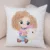 Lovely Girl and Cat Pillowcase Decor Cute Cartoon Child Cushion Cover Plush Pillow Case for Children Room Sofa Home Car 45x45cm 7