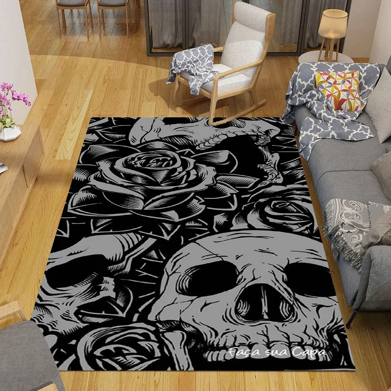 Skull Cartoon Anime Manga Velboa Floor Mat Rug Carpet Living Room Doormat Non-slip Chair | Дом и сад
