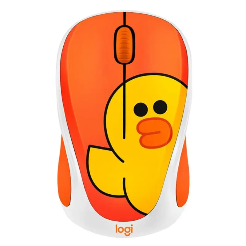 Orange Lotech LINE FRIENDS беспроводная мышь 2,4 ГГц мини мультфильм USB приемник Оптический сенсор офисная игровая мышь для ПК ноутбука - Цвет: Orange