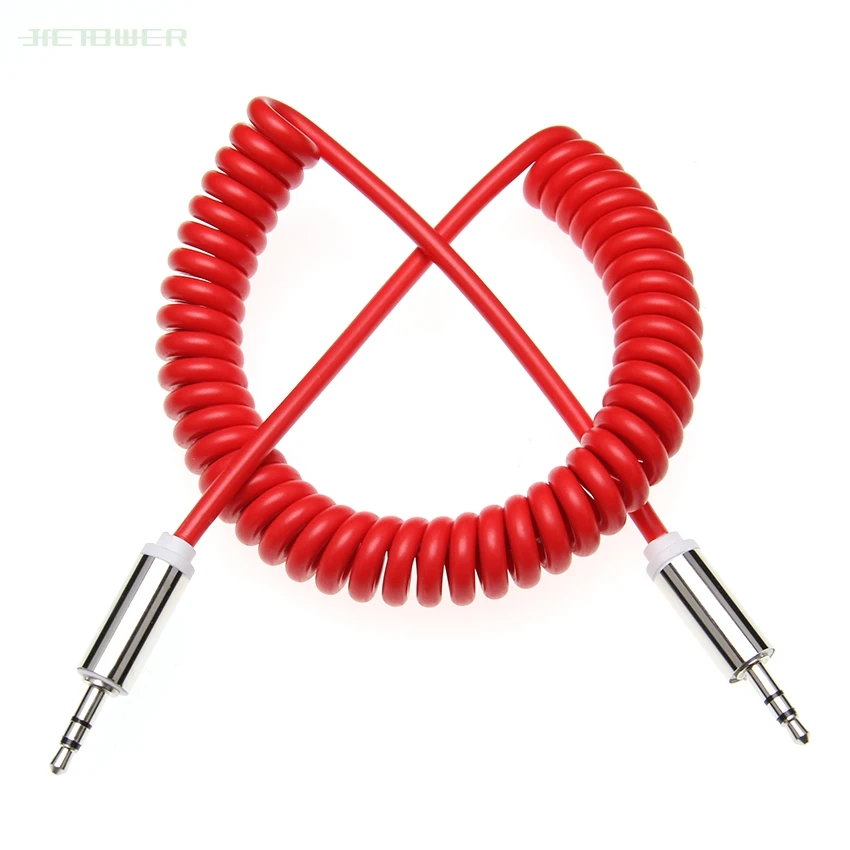 3 5 Jack AUX Audio Cable 3 5MM Male to Male Cable For Phone Car Speaker MP4 Headphone 3 5MM Jack to Jack Spring Cables 100pcs 