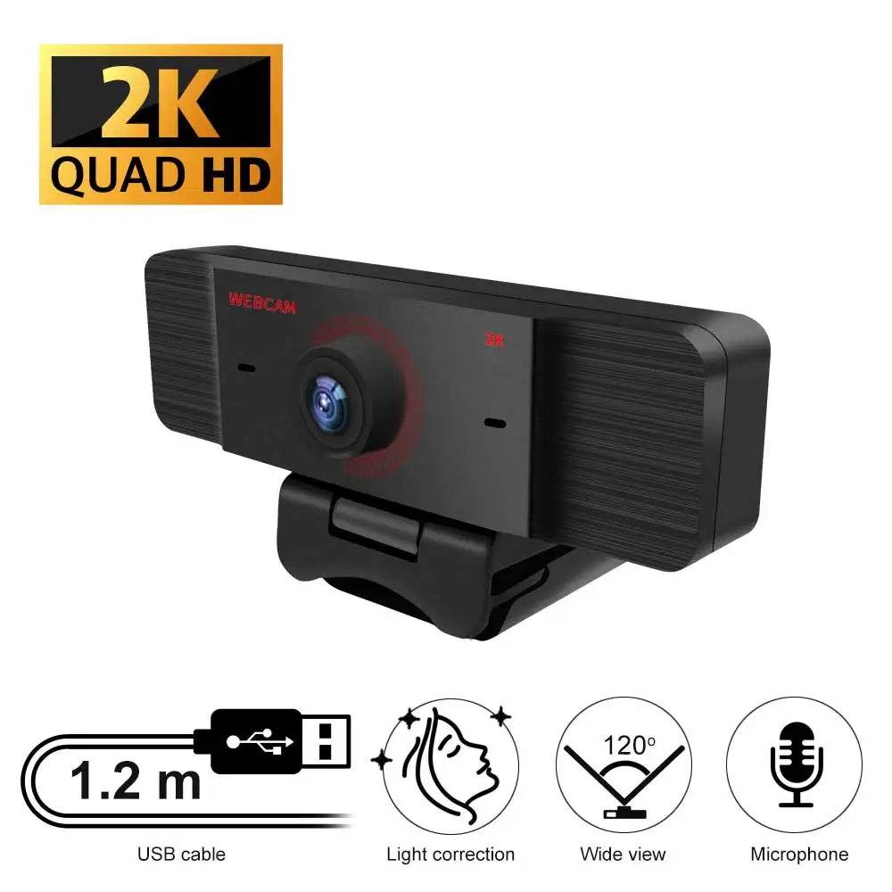  Camera 2K Cam With USB Connector And Build in Microphone for Skype