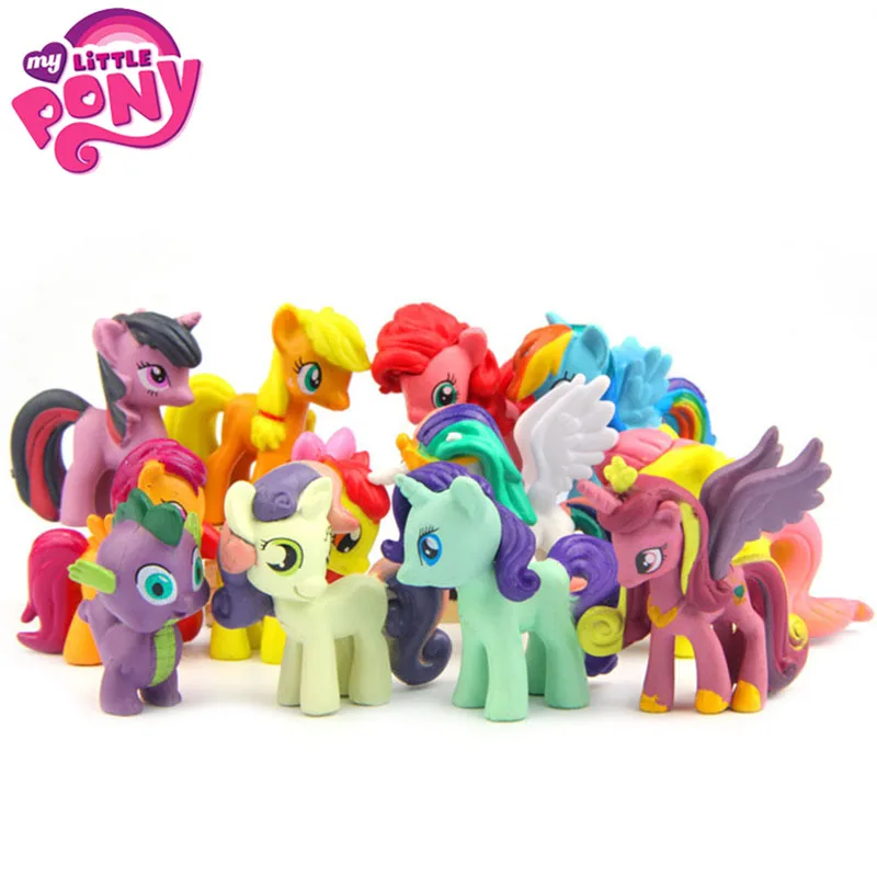 12 unids/set mi pequeño Pony figuras de Anime juguete de PVC lindo caballo pequeño juguete figura muñecas chica regalos de navidad cumpleaños