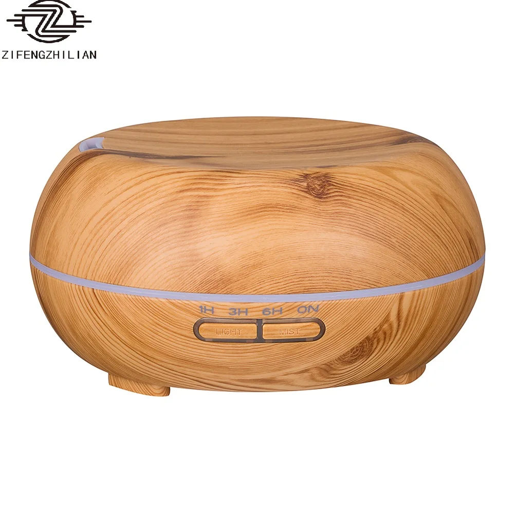 

500ml Essential Oil Diffuser Wood Grain Diffuser with Auto Shut-off 7 Color Light Aromatherapy Oil Diffuser Humidifier