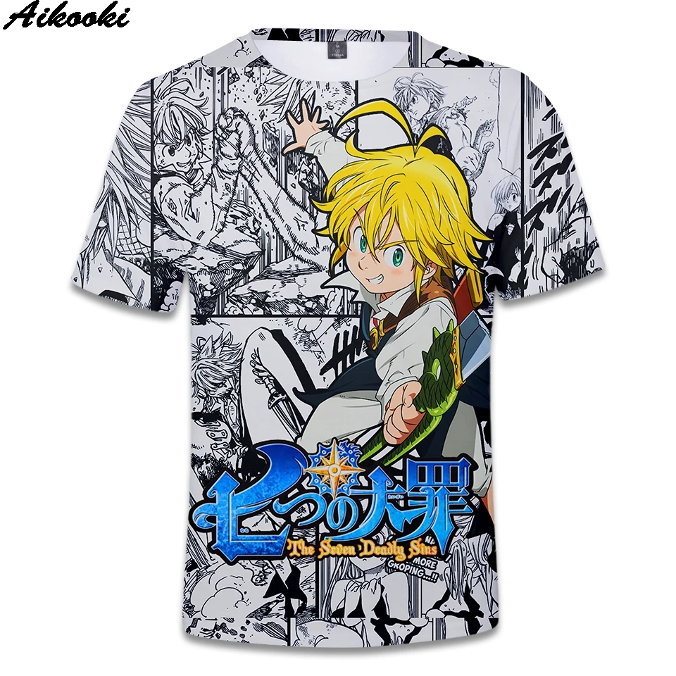 

Personality Summer Shirt 3D Print Nanatsu No Taizai Boys 3D T Shirt Brand Designer Men/women Tops 3D Anime Short Sleeve T-shirt