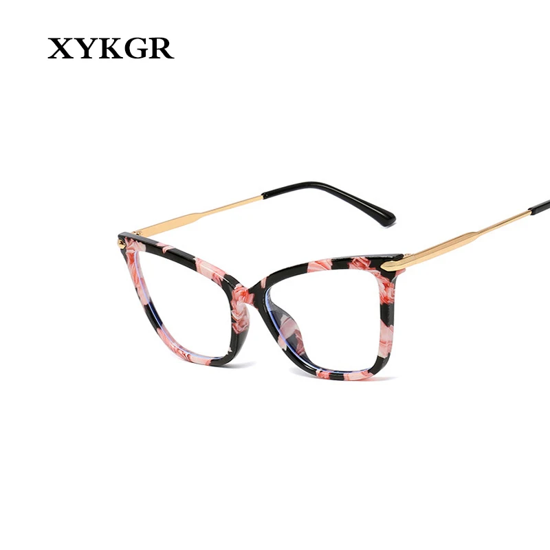 XYKGR, модные кошачьи глаза, большая оправа, анти-синие очки, женские очки TR90, высокое качество, оправа для очков, женские оптические очки для компьютера