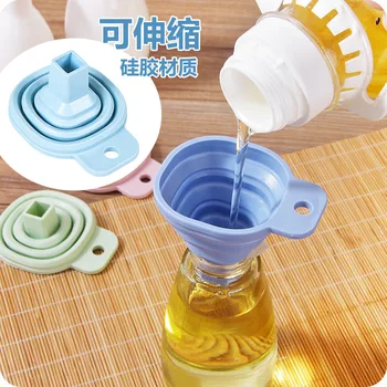 

Silicone square funnel small retractable refueling funnel kitchen wine funnel conical cooking wine pourer small funnel Rose Hook