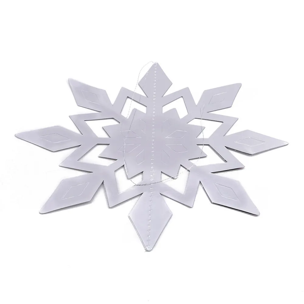 Silver color Ellenmar 6 шт. блестящая Снежинка Рождественская елка подвесные украшения 3D сверкающая Снежинка подвесные украшения для рождественской елки Декор - Цвет: Silver color