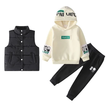 

Kids Valentines Clothes Winter Warm Casual Sport Girl Suit Vest+Hoodies Sweatshirt + Pants 3Pcs Sets Kids Girls Clothes Set