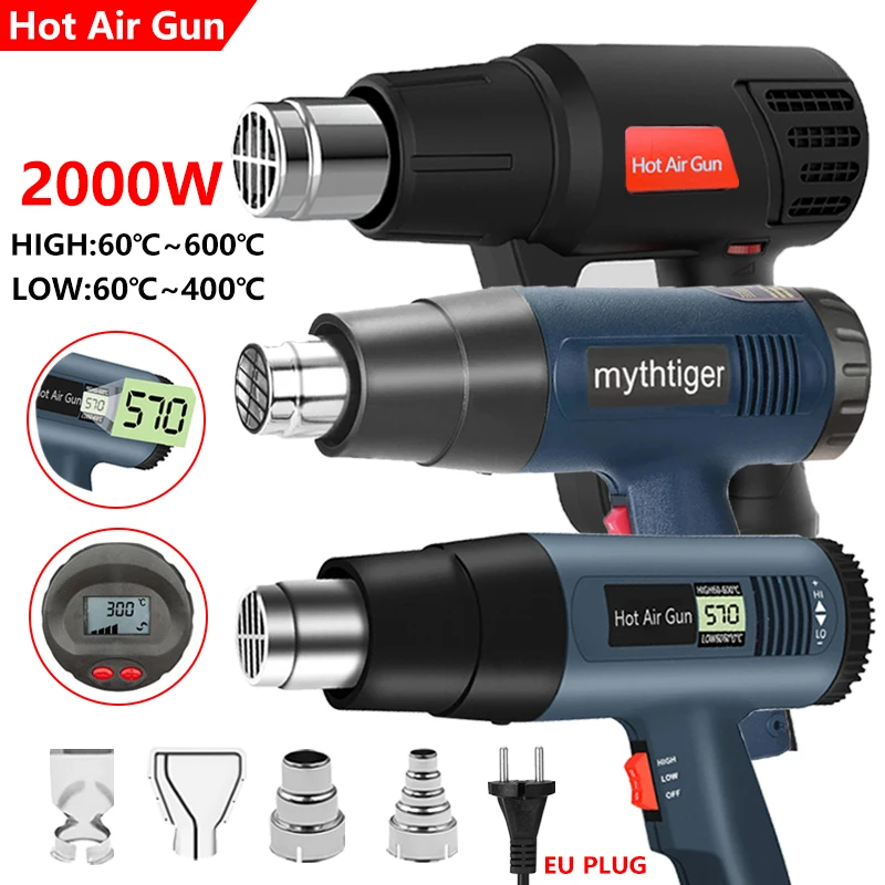 2023 NEW 2000W 220V EU Industrial Electric Hot Air Gun Thermoregulator Heat  Guns Shrink Wrapping Thermal heat gun - AliExpress