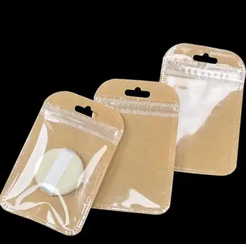 

5000pcs/lot 7*11cm Small Kraft Paper Ziplock Bag Jewelry Zip Zipped Lock Reclosable Poly Bags Clear Mini Thick Pouch Wholesale