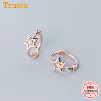 

Trusta Fashion 925 Sterling Silver Dazzling Star CZ Geometric Ear Cuff Clip On Earring For Women Piercing Earing Jewelry DA486