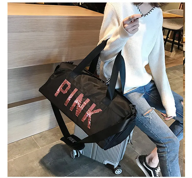 New Upgrade Shoe Compartment Gym Bag Multifunction Black Pink Women Fitness Training Sac De Sport Yoga Waterproof Travel Handbag