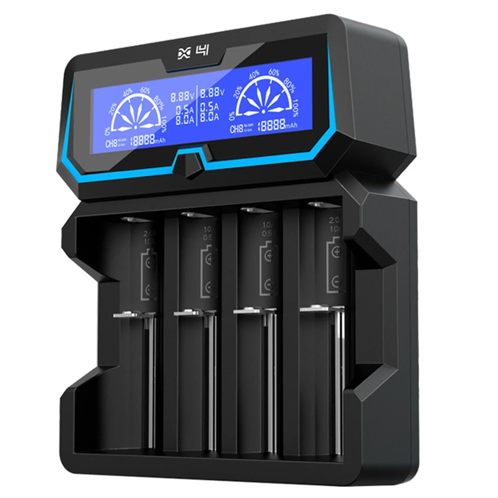 Power Bank Safe 18650 LCD Screen Battery Charger Tools Li-ion Ni-MH Reactivation 3.6V 3.7V Accessory 4 Slots Fast Small | Электроника