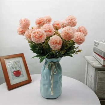 

10Pcs Fake Carnation (7 heads/bunch) 15.75"Length Simulation Lilac Flower for Home Decorative Artificial Flowers