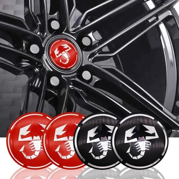 

Car Styling 4pcs Abarth Aluminum alloy Car Wheel Center Hub cap Steering wheel Protector Stickers For Fiat Punto Abarth 500