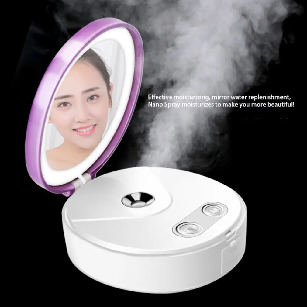 

Nano Spray Water Meter Steam Face Cold Spray Portable Mirror Beauty Instrument Beauty Light Face Humidifier