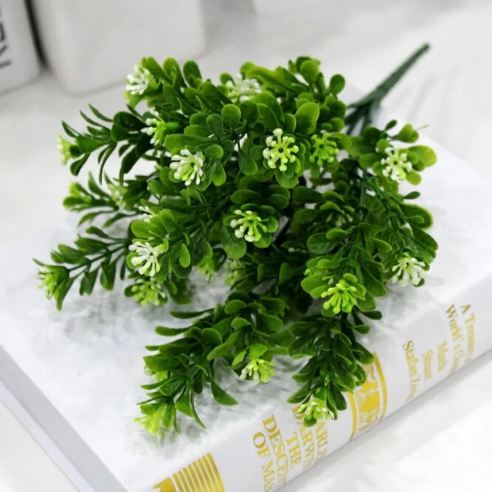 Green Plastic Simulation Water Grass 7 Forkweed Flower Simulation Water Grass Orchid Simulation Plant Bouquet Home Decor Hot - Цвет: as shown
