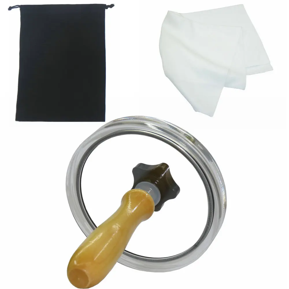 Wood Handle LP Vinyl Record Cleaner Clamp Record Label Saver Protector