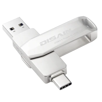 

DISAIN 32G U6L Dual-Purpose U Disk, for Computer/Mobile Phone Rotating USB 3.1/Type-C High-Speed Dual Flash Drive