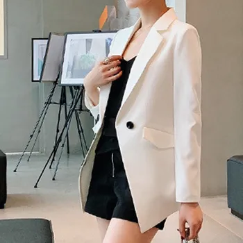 

Fashion Women Business Top Button Lapel Long Sleeve Suit Blouse Loose Casual Coat Drop Shopping Bayan takım elbise Wd4