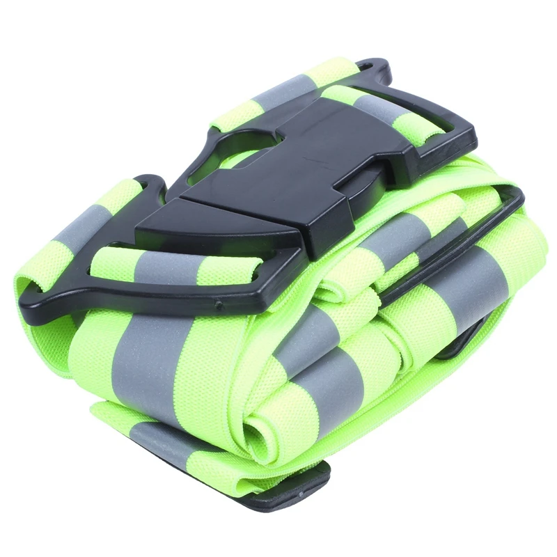 Hot 3C-Reflective Safety Vest Reflective Belt Visibility Cross Belt Band Harness Belt Waist Belt, Green