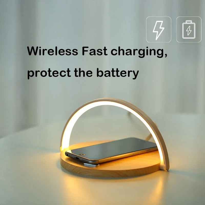  Smart Table Desk LED Lamp Light Qi Wireless Cell Phone Charger for iPhone 8 X XS Max XR 10W Fast Ch