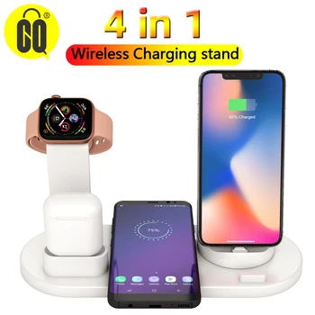 

Hot 3 in 1 Wireless Charging Dock Holder Station for iPhone Airpods Apple Watch Rotary charger base for IPhone Android Type-C