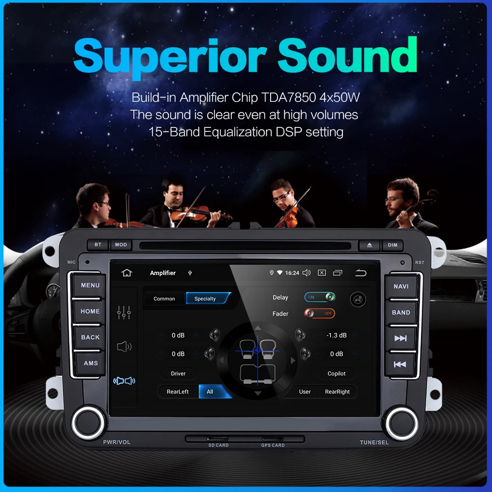 Discount Dasaita 7" 2 din Android 9.0 DSP Car DVD Player for VW Golf Polo Passat Tiguan EOS Bluetooth GPS 1080P Video TDA7850 64G ROM MP3 3 Discount Dasaita 7" 2 din Android 9.0 DSP Car DVD Player for VW Golf Polo Passat Tiguan EOS Bluetooth GPS 1080P Video TDA7850 64G ROM MP3 3