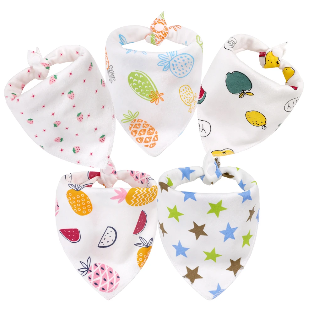 newborn socks for babies Baby Bibs Triangle Double Cotton Bibs Cute Cotton Comfortable Drooling and Teething 5 Pcs Towel Saliva Towel for Newborn Child Baby Accessories cute	 Baby Accessories