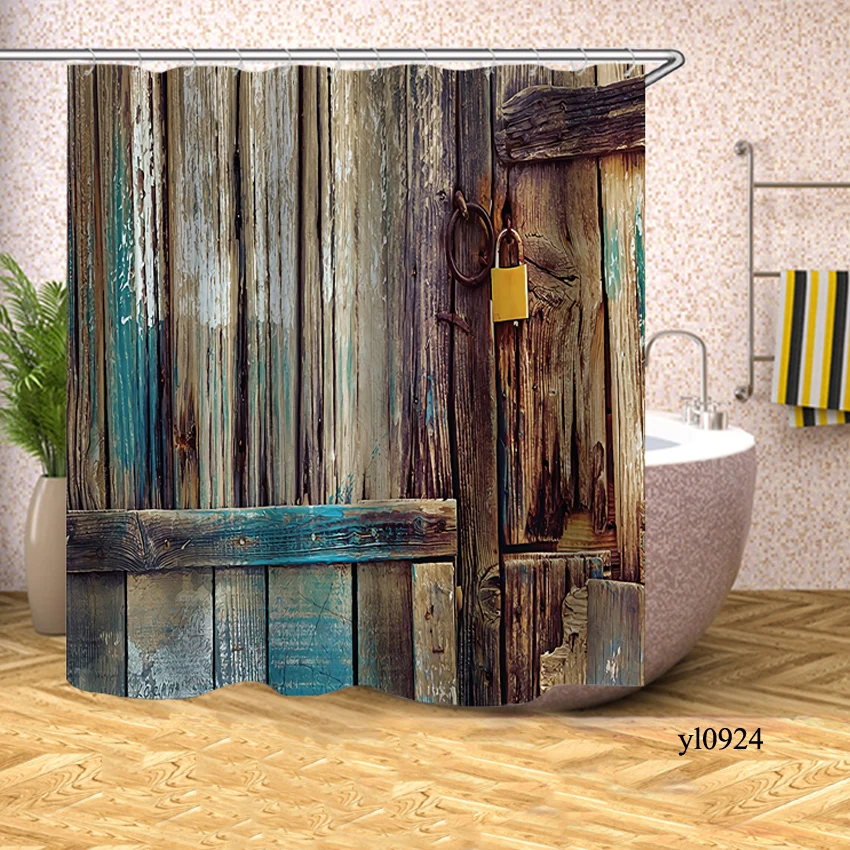 Pattern 15 3D занавеска для душа в ванную, Деревянный Рисунок кирпича, водонепроницаемая занавеска для ванной, занавеска для ванны, крышка для купания, большой широкий 12 крючков - Цвет: Pattern 15