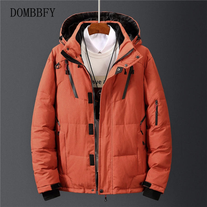 mens down jacket -20 Degree Winter Jacket Men Casual White Duck Down Warm Hooded Coats Mens Outwear Windbreaker Oversized Thicken Parkas M-5XL puffer jacket with fur hood