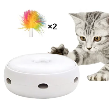 

Cat Interactive Toy Cat Electric Catching Feather Cat Toy With Electronic Rotating Feather Automatic Toy 2Pcs Replace Feather