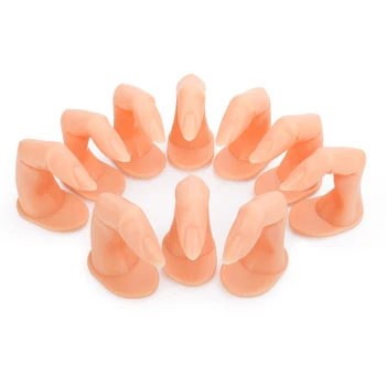 

10pcs Professional Fake Nail Art Finger Practice Model Manicure Training False Hand Gel Polish Display Tools Pasteable Fingers