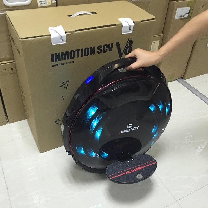 Моноцикл INMOTION V8, самобалансирующийся самокат с декоративными лампами, Одноколесный электрический самокат Hover Skate Hover Board