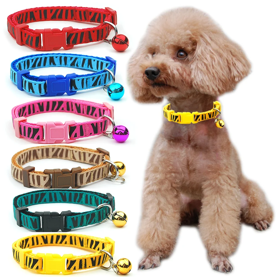 Dog Collar Pet  Adjustable Cat Collar Polka Dot with Bell Puppy Necklace for Cat Small Medium Dog Pet Supplies Pet Accessories
